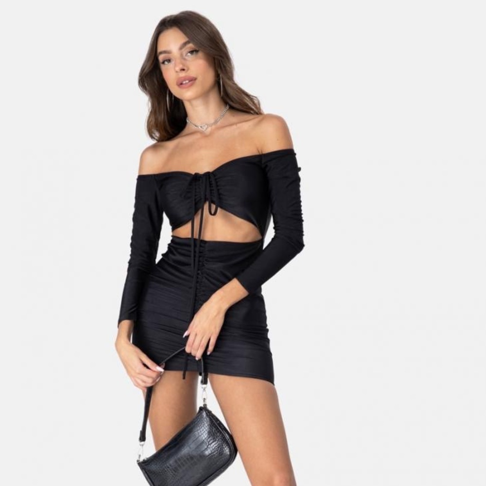 ADIKA black off shoulder long sleeve dress Size L